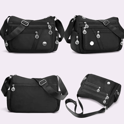 Crossbody Bags for Women, Multiple Pockets Shoulder Bag, Ladies Purses Fashion Handle Satchel - Black