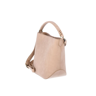 Time and Tru Women's Bucket Crossbody Handbag, Mocha Splash