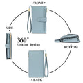 SENDEFN Wallets for Women Genuine Leather Credit Card Holder with RFID Blocking Large Capacity Wristlet
