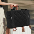 Gynky Tote Bag for Women Travel Bags Quilted Carry On Shoulder Bag for Travel Gym Weekend, Black