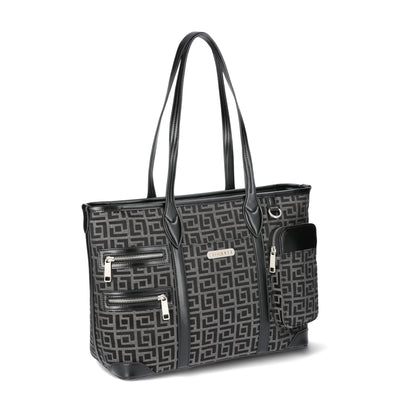 Fiorelli Women's Brooke Tote Bag, Black Geo Jacquard